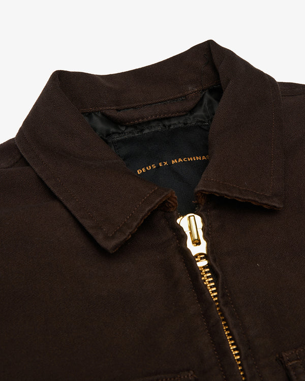 Moleskin Work Jacket (Relaxed Fit) - Choc Brown